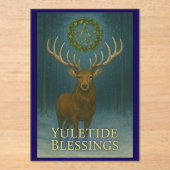 Yuletide Blessings Stag Acrylic Invitation Card アクリル招待状 (正面)