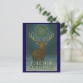 Yuletide Blessings Stag Holiday Postcard シーズンポストカード (スタンド正面)