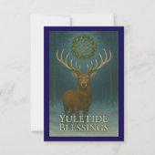 Yuletide Blessings Stag Invitation Card 出欠カード (正面)
