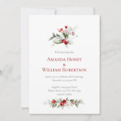 Yuletide Bliss:クリスマスカー結婚ド 招待状 (正面)