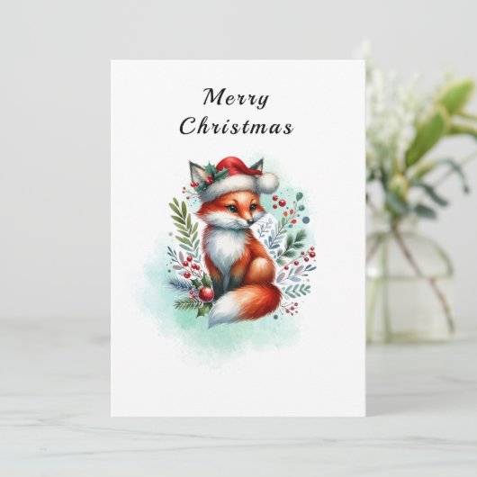 Yuletide Fox Christmas Greetings シーズンカード (スタンド正面)