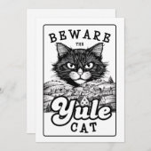 Yuletide Greetings -ユール(キリスト降誕祭)猫に注意 シーズンカード (正面/裏面)