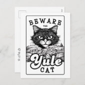 Yuletide Greetings -ユール(キリスト降誕祭)猫に注意 シーズンポストカード (正面/裏面)