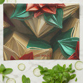 Yuletide Opulence：クリスマスの黄金の糸 キッチンタオル (折り畳み)