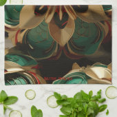 Yuletide Opulence：クリスマスの黄金の糸 キッチンタオル (折り畳み)