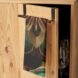 Yuletide Opulence：クリスマスの黄金の糸 キッチンタオル