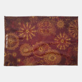 Yuletide Opulence：クリスマスの黄金の糸 キッチンタオル (横)