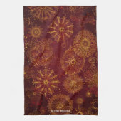 Yuletide Opulence：クリスマスの黄金の糸 キッチンタオル (縦)