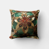 Yuletide Opulence：クリスマスの黄金の糸 クッション (正面)