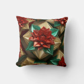 Yuletide Opulence：クリスマスの黄金の糸 クッション (正面)