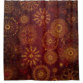 Yuletide Opulence：クリスマスの黄金の糸 シャワーカーテン (正面)