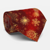Yuletide Opulence:クリスマスの黄金の糸 ネクタイ (ロール)