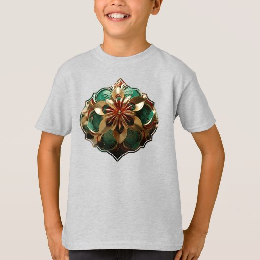 Yuletide Opulence:クリスマスの黄金の糸 Tシャツ (正面)