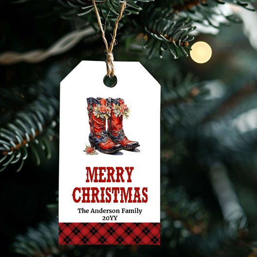 Yuletide Yeehaw Christmas tag personalized name ギフトタグ