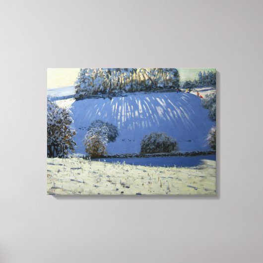 Yulgrave Derbyshireの近くの影のフィールド キャンバスプリント (正面)