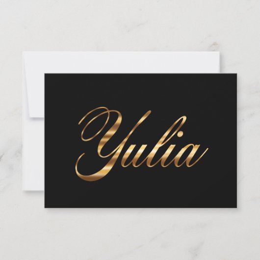 Yulia gold Design Lettering Karte (正面)