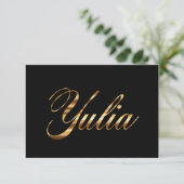 Yulia gold Design Lettering Karte (スタンド正面)