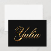 Yulia gold Design Lettering Karte (正面/裏面)