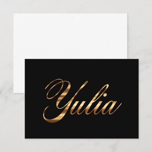 Yulia gold Design Lettering Karte (正面/裏面)