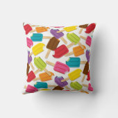 Yum! アイスキャンデーの枕-正方形(白い) クッション (裏面)