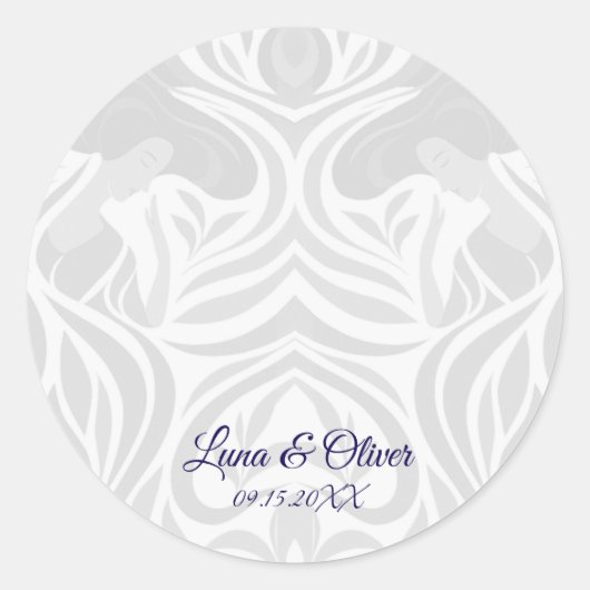 Yumeji Hirado Woman Art Seal Sticker ラウンドシール (正面)