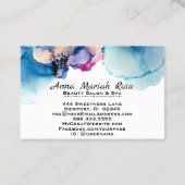 *~* Yummy抽象芸術ターコイズティール(緑がかった色)AP29金ゴールド金箔 名刺 (裏面)