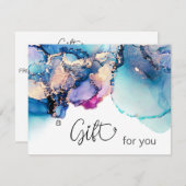 *~* Yummy AP29抽象芸術ターコイズティール（緑がかった色）。はっきりした金ゴールド (正面/裏面)