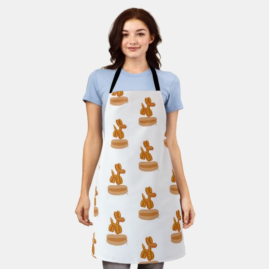 Yummy Balloon Hot Dog Funny Cartoon  エプロン (着用した状態)