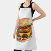 Yummy Cheeseburgerの水色スケッチ エプロン (インサイチュ)