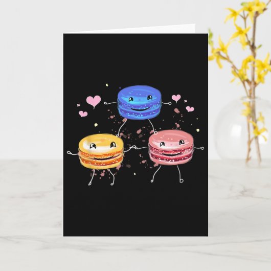 Yummy Cute Cheerleading Macaroon Gift  カード (黄色い花)