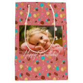 Yummy Ice Cream写真 |ダークピンク ミディアムペーパーバッグ (正面)