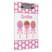Yummy Pink Cakeポップパーソナライズされたクリップボード クリップボード (右)