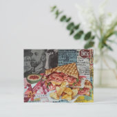 yummy sandwich and chips junk journal Collage ポストカード (スタンド正面)