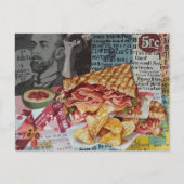 yummy sandwich and chips junk journal Collage ポストカード (正面)