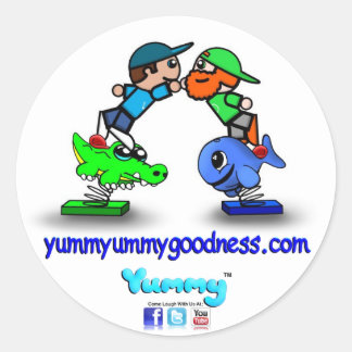 Yummyummygoodness.com Yummy Hi Fiveステッカー ラウンドシール