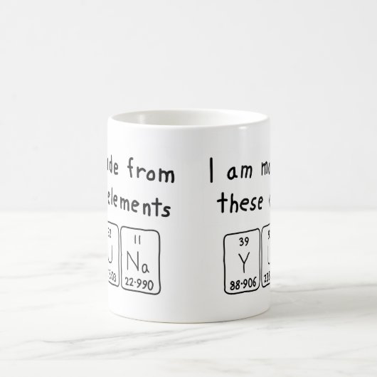 Yunaの周期表の名前のマグ コーヒーマグカップ (中央)