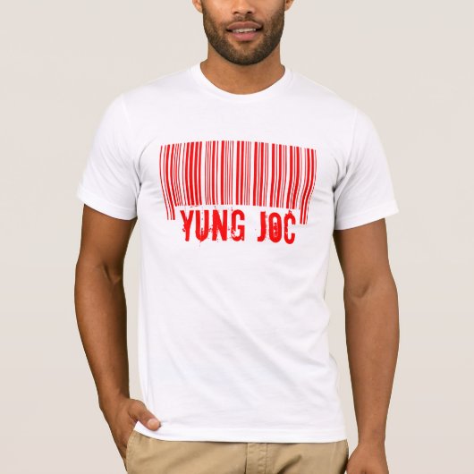 Yung JocのバーコードのロゴのTシャツ Tシャツ (正面)