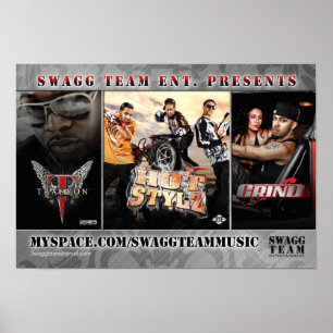 Yung Joc Swaggチームフライヤーバックポスター ポスター