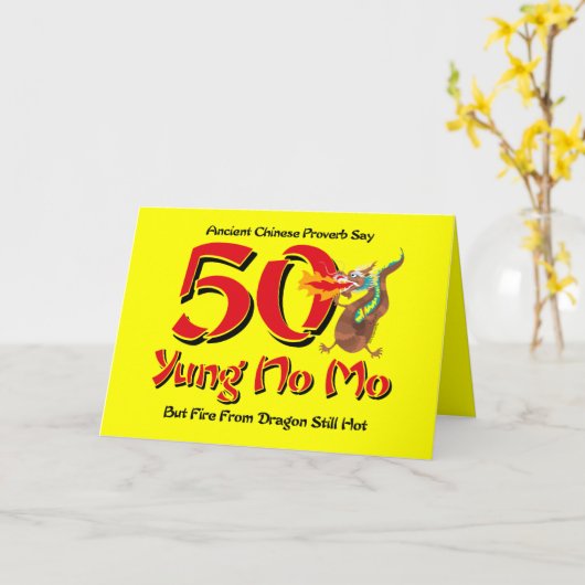 Yung Moの第50誕生日無し カード (黄色い花)