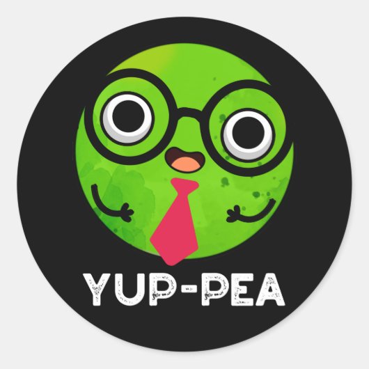 Yup-pea YuppieベおもしろいギーピープンダークBG ラウンドシール (正面)