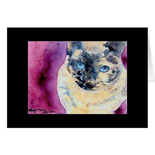 Yupoのラテの水彩画 (正面横)