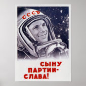 Yuri Gagarin - Soviet Space Propaganda ポスター (正面)
