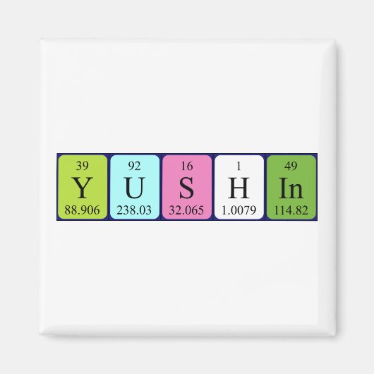 Yushin周期表名磁石 マグネット (正面)