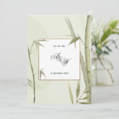 YUUPバンブー結婚式招待状の緑をテーマ セーブザデート (スタンド正面)