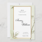 YUUPバンブー結婚式招待状の緑をテーマ セーブザデート (裏面)