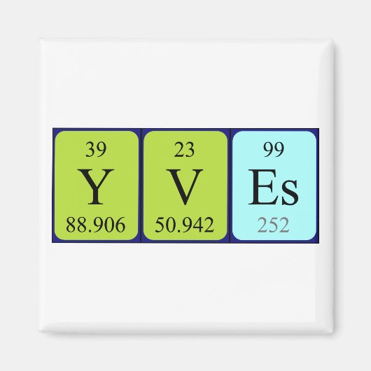 Yves周期表名磁石 マグネット (正面)