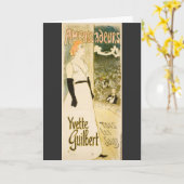 Yvette Guilbert by Theophile Steinlen カード (黄色い花)