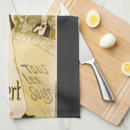 Yvette Guilbert by Theophile Steinlen キッチンタオル (四つ折り)