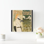 Yvette Guilbert by Theophile Steinlen スクエア壁時計 (ホーム)