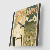 Yvette Guilbert by Theophile Steinlen スクエア壁時計 (傾斜)